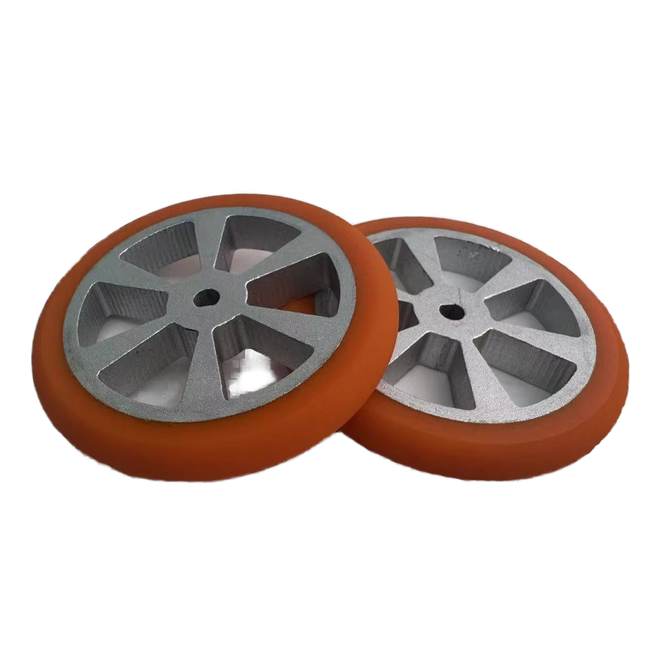 Aluminum alloy hub with rubber or polyurethane tire for load‑resistant robot wheels, designed for DIY intelligent car competitions